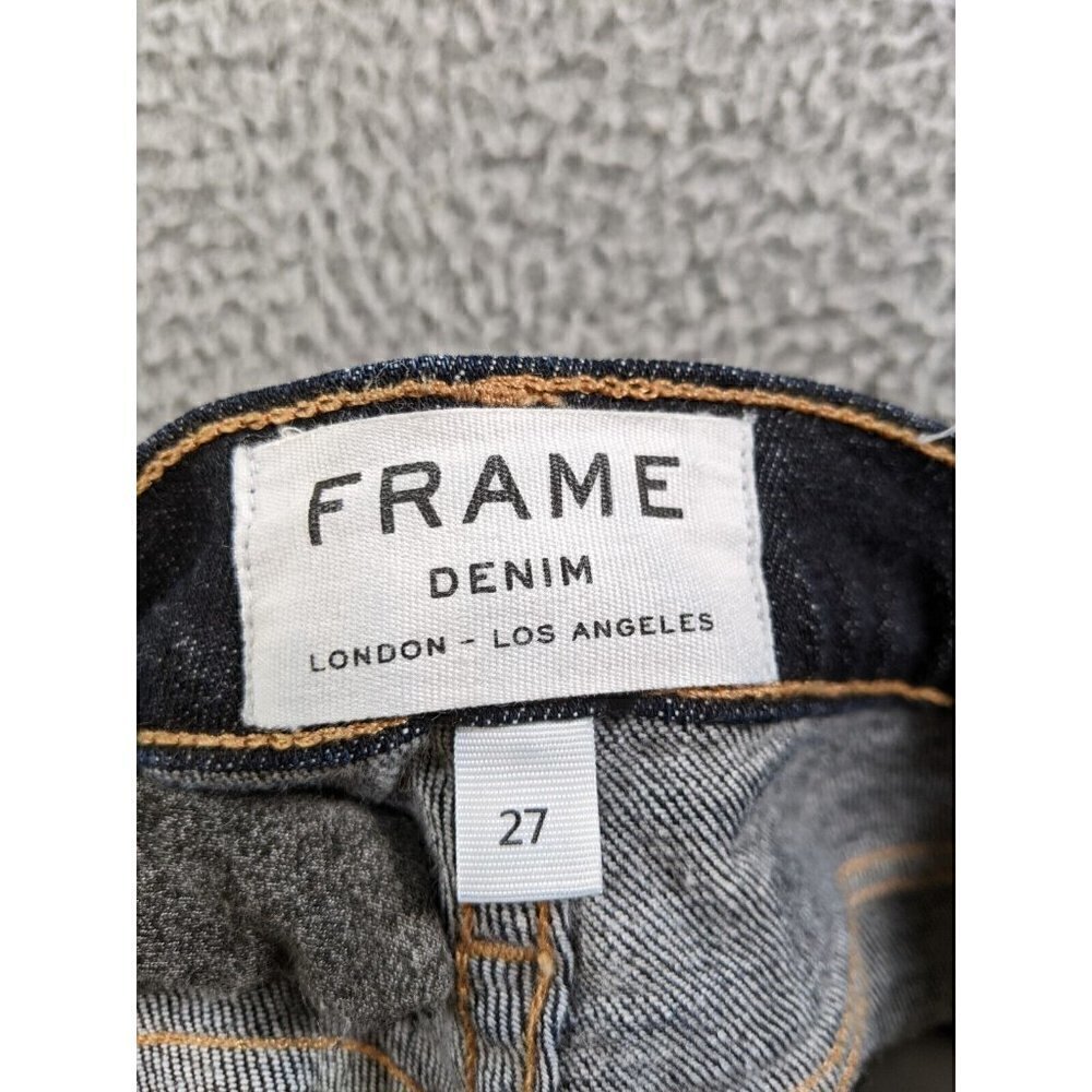 Frame Denim Jeans Womens 27 Ali High Rise Skinny Blue Destroyed Kingland Rip - Picture 3 of 16